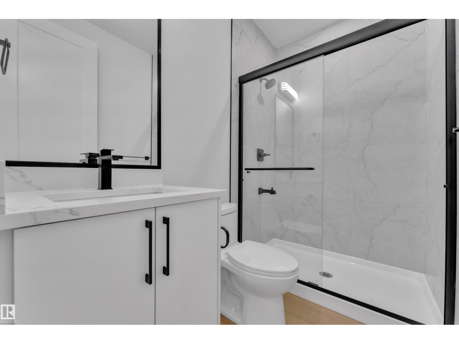 Main bathroom with glass shower