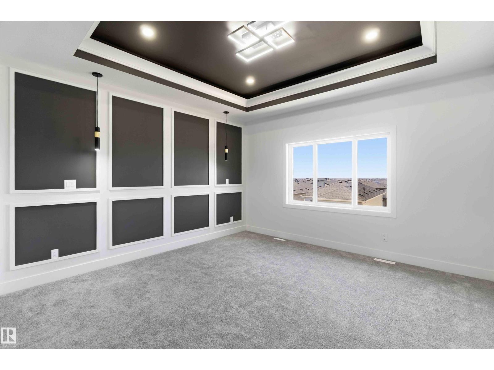 Bonus room with dark accent wall